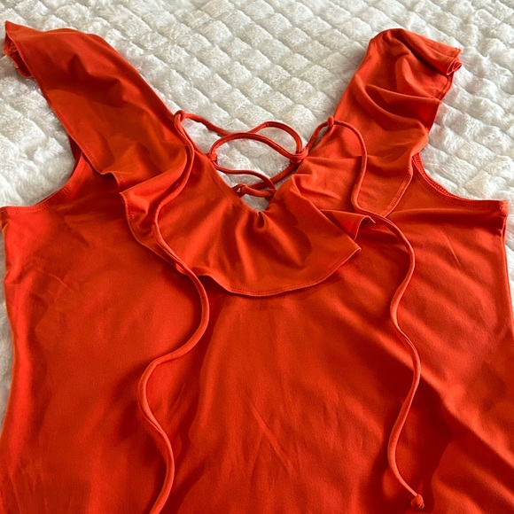 BCBGeneration Orange Bodysuit - Picture 6 of 11